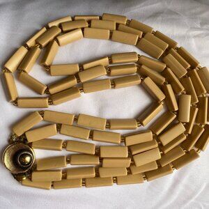 Vintage Western Germany Camel Color Plastic Beaded Necklace